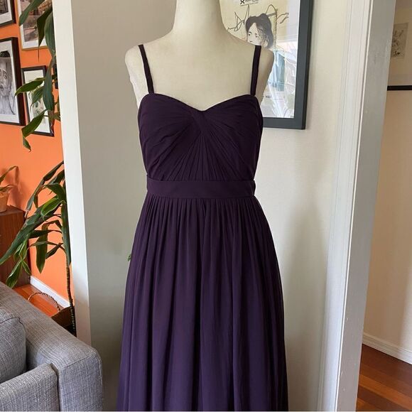 Jenny Yoo Collection Purple Chiffon Gown Size 8 - Picture 3 of 13